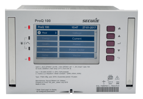 ProQ 100 - Grid metering with power quality - High precision, comprehensive power quality measurements multiple communications channels, easy integration