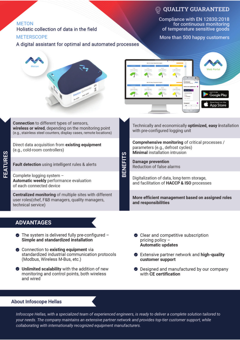 Hotels – Temperature logging for food, electrical energy monitoring, heat pump supervision and sub-metering, water metering, domestic hot water temperature control, pool chlorine measurement / ISO 22000, 50001, 14001. Hotels – Temperature logging for food, electrical energy monitoring, heat pump supervision and sub-metering, water metering, domestic hot water temperature control, pool chlorine measurement / ISO 22000, 50001, 14001.